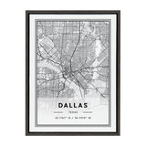 Sylvie Dallas Modern Map Framed Canvas by kateandlaurel - product image 8 for Resin Society