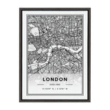 Sylvie London Modern Map Framed Canvas by kateandlaurel - product image 9 for Resin Society