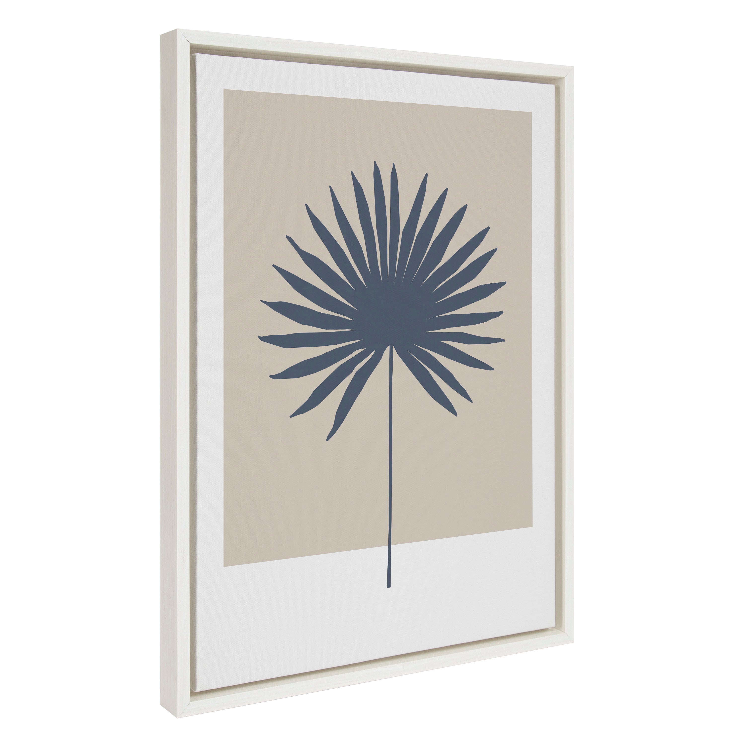 Sylvie Muted Tan and Blue Colorblock Botanical Palm Framed Canvas by kateandlaurel - product image 7 for Resin Society