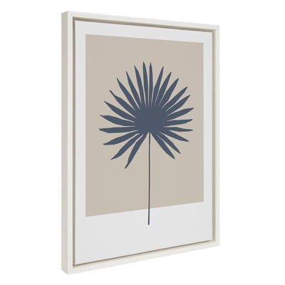 Sylvie Muted Tan and Blue Colorblock Botanical Palm Framed Canvas by kateandlaurel - product image 7 for Resin Society