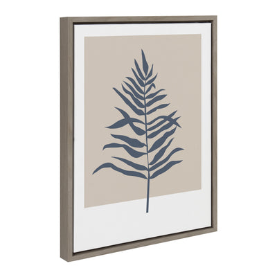 Sylvie Muted Tan and Blue Colorblock Botanical Fern Framed Canvas by kateandlaurel - product image 13 for Resin Society