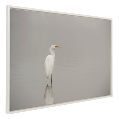 Sylvie Great White Egret Framed Canvas by kateandlaurel - product image 7 for Resin Society
