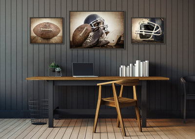 Sylvie Vintage Football Framed Canvas Art Set by Saint and Sailor Studios
