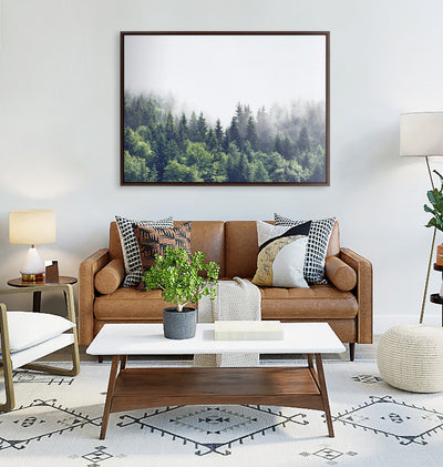 Sylvie Lush Green Forest On A Foggy Day Framed Canvas by kateandlaurel - product image 10 for Resin Society