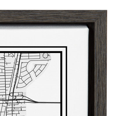 Sylvie Miami Modern Map Framed Canvas by kateandlaurel - product image 3 for Resin Society