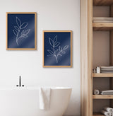 Blake Modern Blue Botanical Line Sketch Print 2 Framed Printed Glass by by kateandlaurel - product image 5 for Resin Society