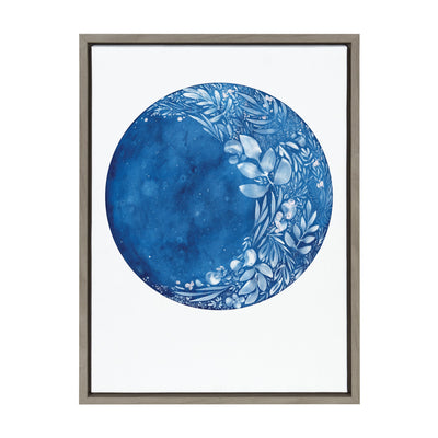 Sylvie Waxing Flower Moon Framed Canvas by Ingrid Sanchez of by kateandlaurel - main product image for Resin Society