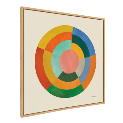 Sylvie Colorwheel Cream Framed Canvas by Carey Copeland