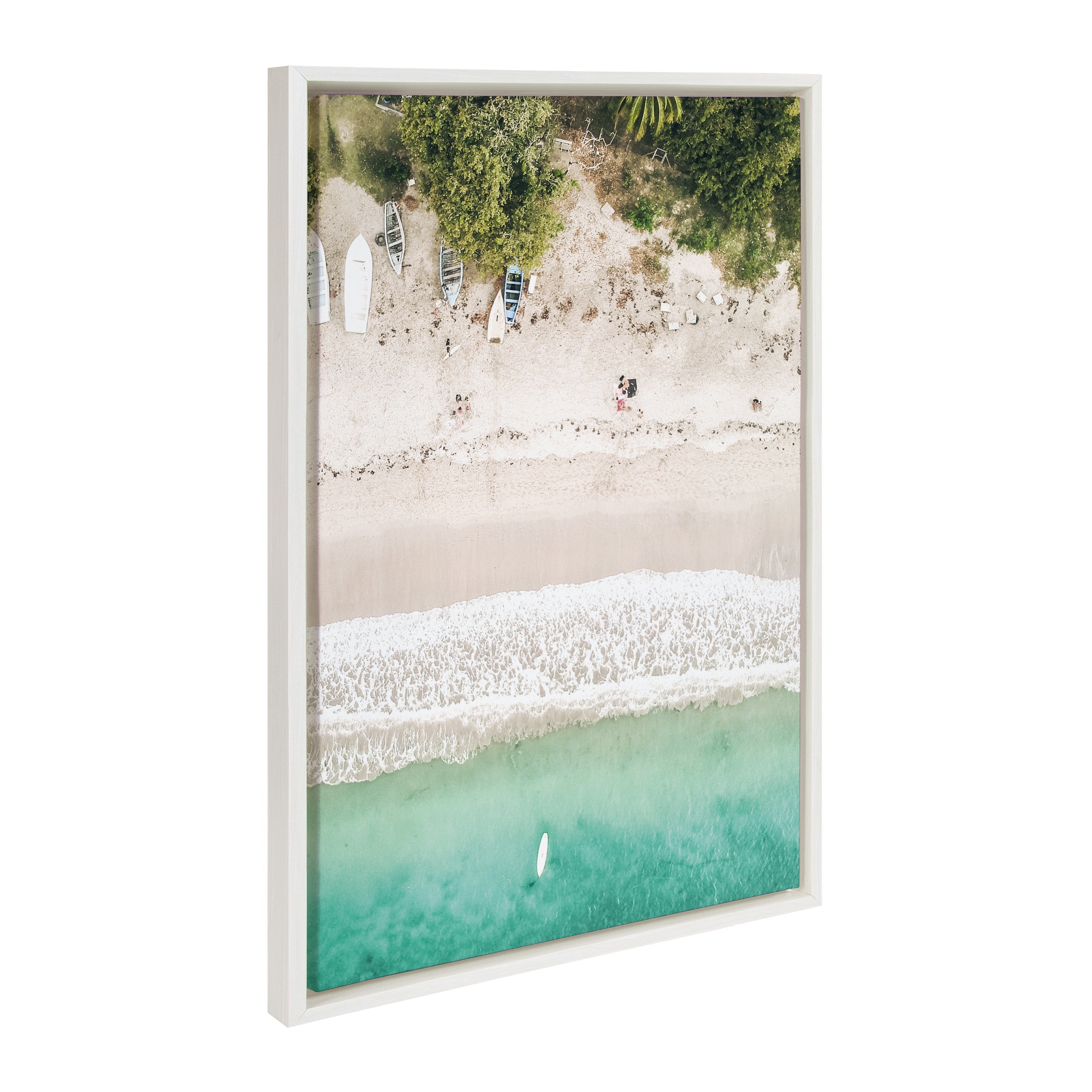 Sylvie Tropical Beach From Above Framed Canvas by Amy Peterson by kateandlaurel - product image 8 for Resin Society