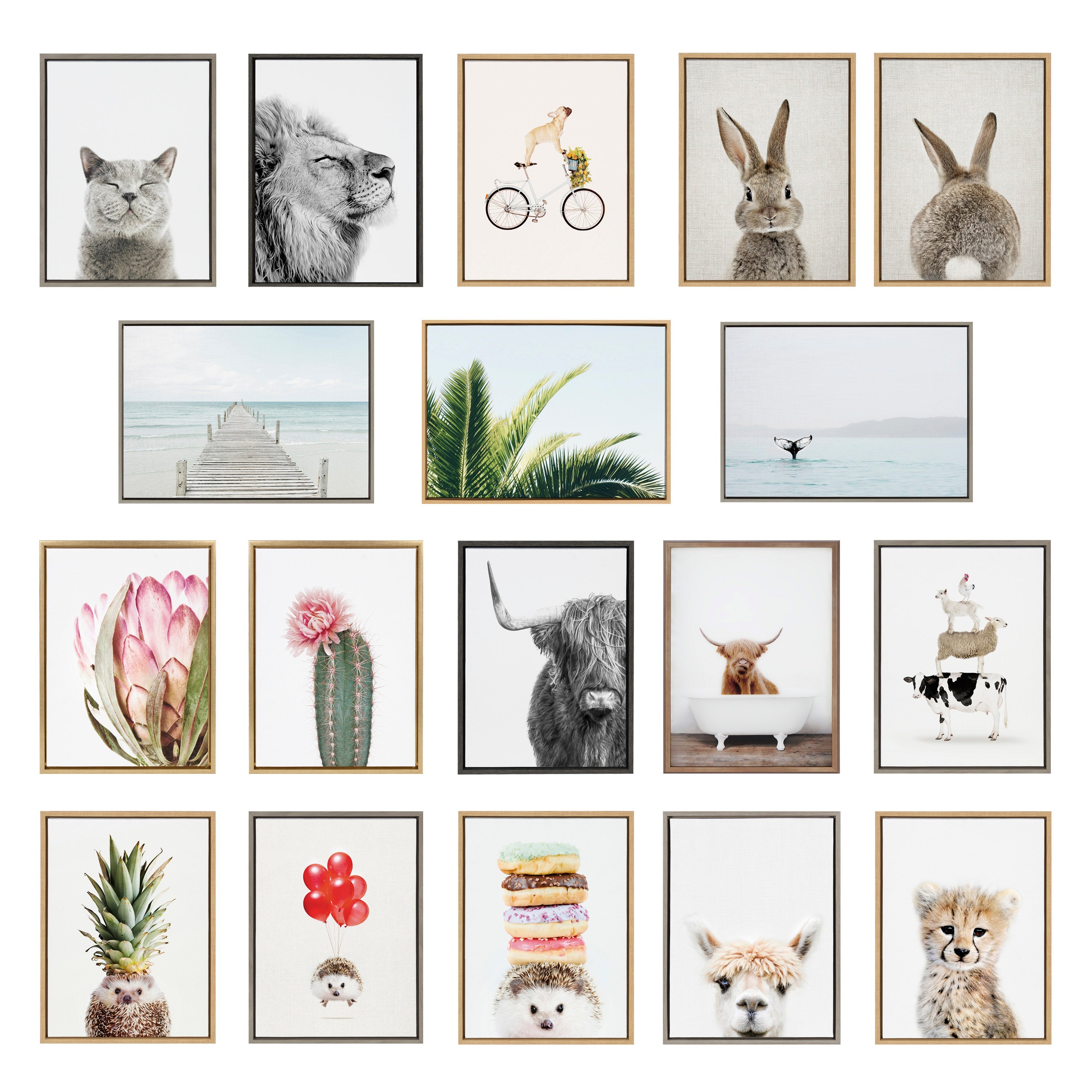 Sylvie Flower Crown Fawn Framed Canvas by Amy Peterson Art Studio