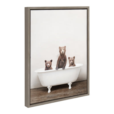 Sylvie Three Little Bears in Vintage Bathtub Framed Canvas by kateandlaurel - product image 19 for Resin Society