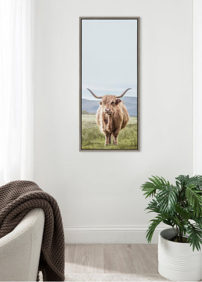 Sylvie Highland Cow Mountain Landscape Framed Canvas by The Creative by kateandlaurel - product image 10 for Resin Society