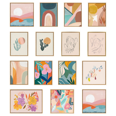 Sylvie Endless Summer Vertical, Sunrise Dove and Sunrise Over Marrakesh Framed Canvas Art Set by Kate Aurelia Holloway