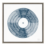 Sylvie Record Blue Framed Canvas by kateandlaurel - main product image for Resin Society