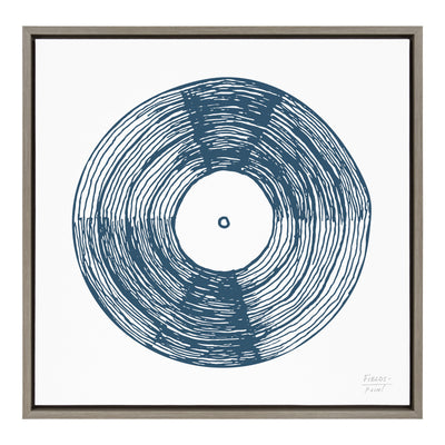 Sylvie Record Blue Framed Canvas by kateandlaurel - product image 8 for Resin Society