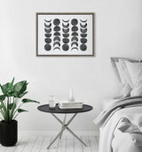 Sylvie 901 Moon Phases Black on White Framed Canvas by kateandlaurel - product image 10 for Resin Society