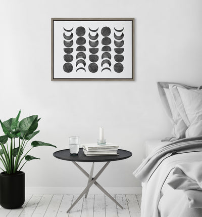 Sylvie 901 Moon Phases Black on White Framed Canvas by kateandlaurel - product image 10 for Resin Society
