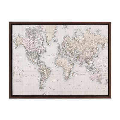 Sylvie Vintage World Map Framed Canvas by The Creative Bunch Studio by kateandlaurel - product image 7 for Resin Society