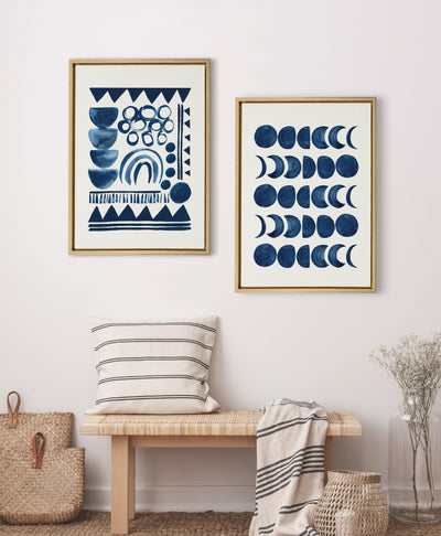 Sylvie 858 Indigo Abstract Framed Canvas by kateandlaurel - product image 5 for Resin Society