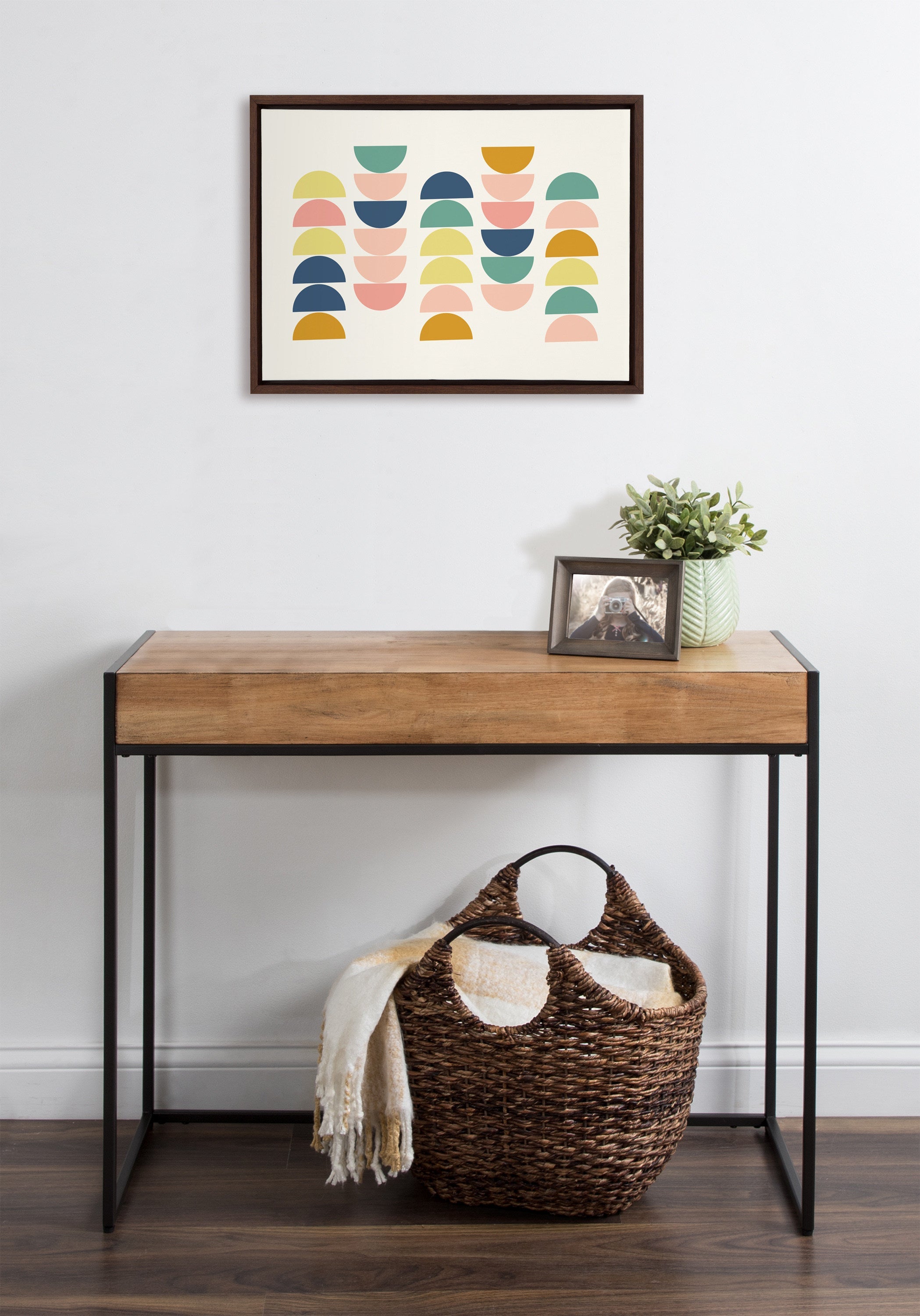 Sylvie Simple Shapes in Soft Colors Framed Canvas