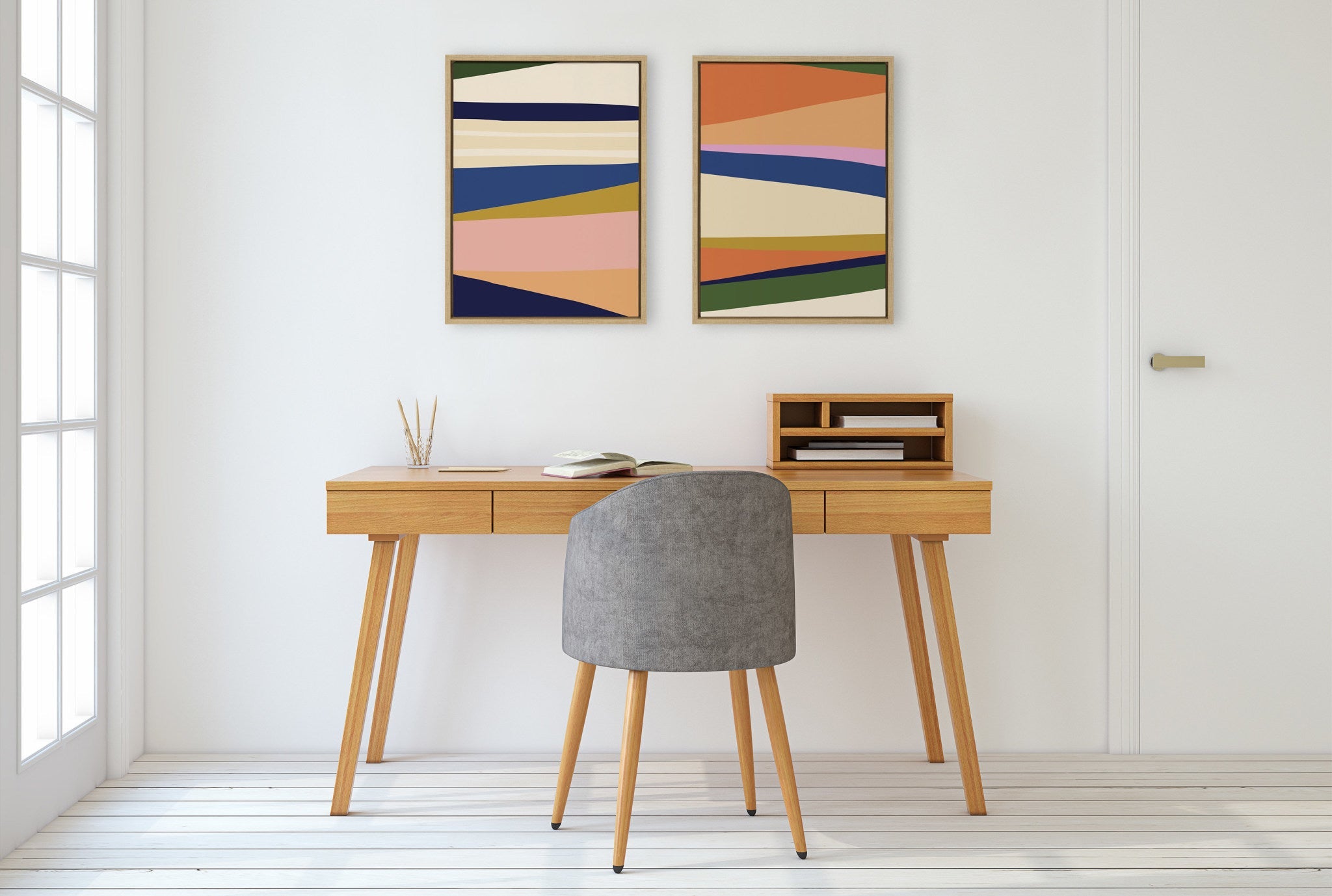 Sylvie Boho Max 1 and 2 Framed Canvas by kateandlaurel - product image 5 for Resin Society