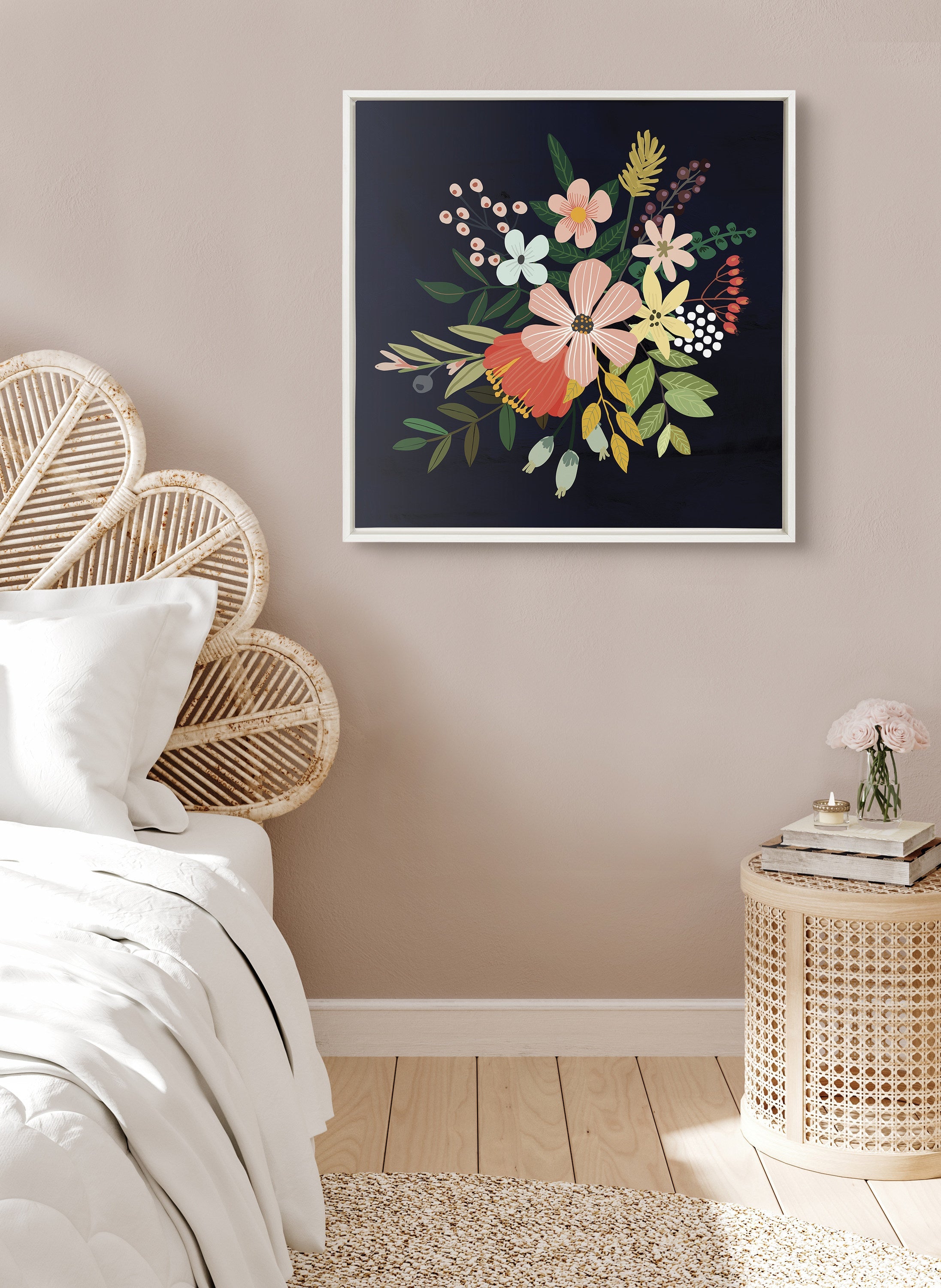 Sylvie Floralis C Framed Canvas by kateandlaurel - product image 17 for Resin Society