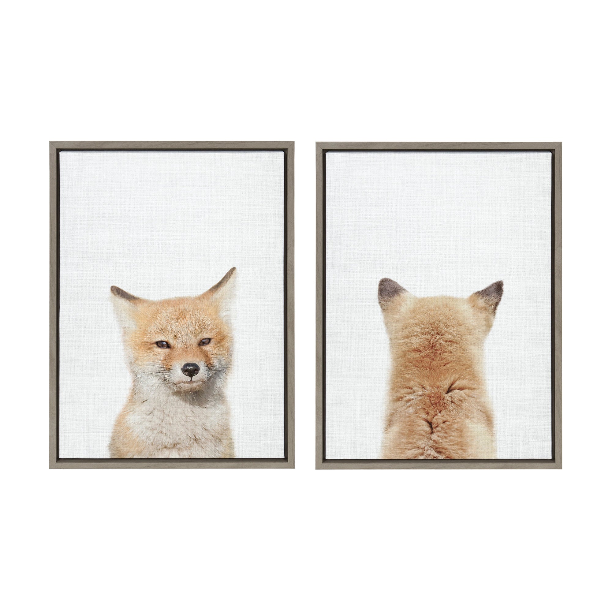 Sylvie Baby Fox Front and Back Framed Canvas by Amy Peterson Art Studio by kateandlaurel - product image 7 for Resin Society