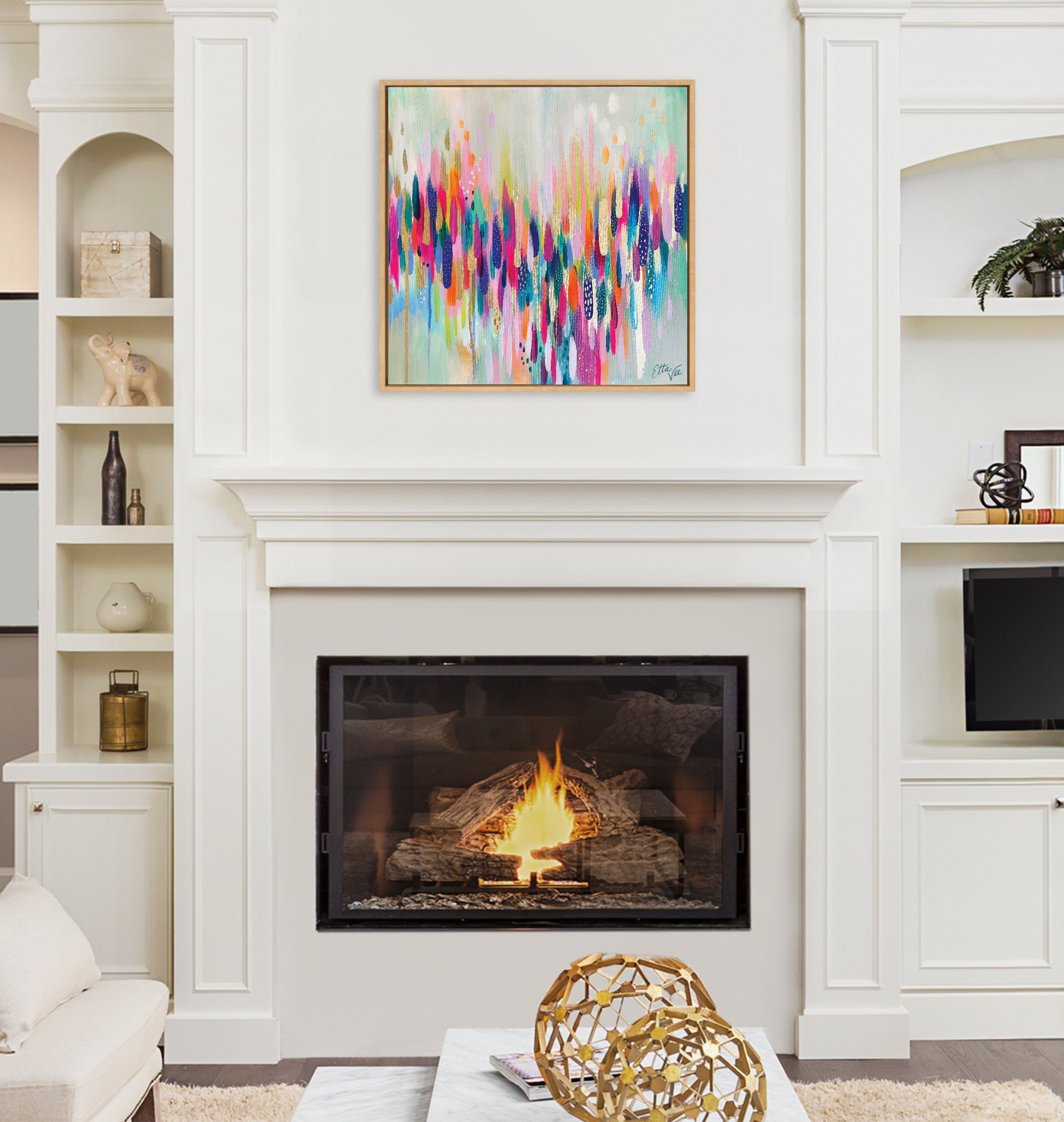Sylvie Brushstroke 154 Framed Canvas by Jessi Raulet of Ettavee