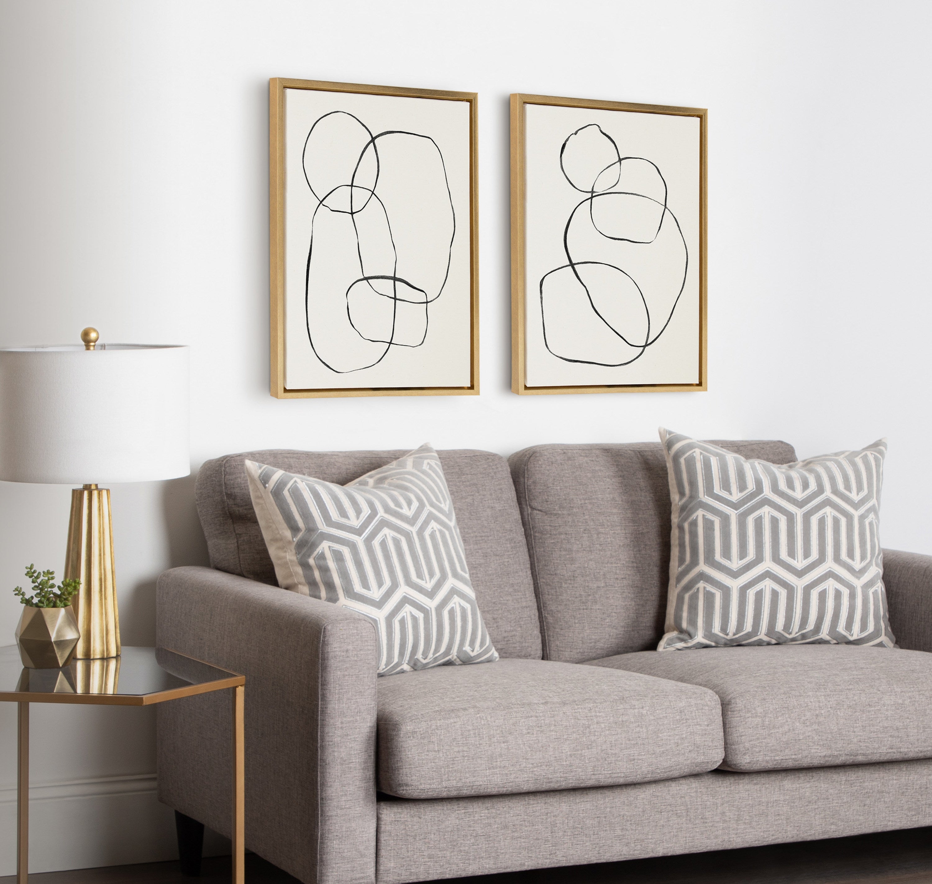 Sylvie Going in Circles Framed Textured Canvas Set