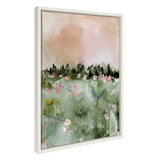 Sylvie Landscape 01 framed canvas art by Annie Quigley showing a soft watercolor nature scene in a modern frame