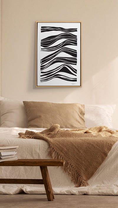 Sylvie Abstract Waves Framed Canvas by kateandlaurel - product image 4 for Resin Society