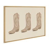 Sylvie Cowboy Boots Landscape Framed Canvas showing vibrant cowboy boots against a landscape background