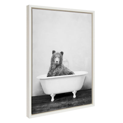 Sylvie Bear in the Tub Framed Canvas by kateandlaurel - product image 7 for Resin Society