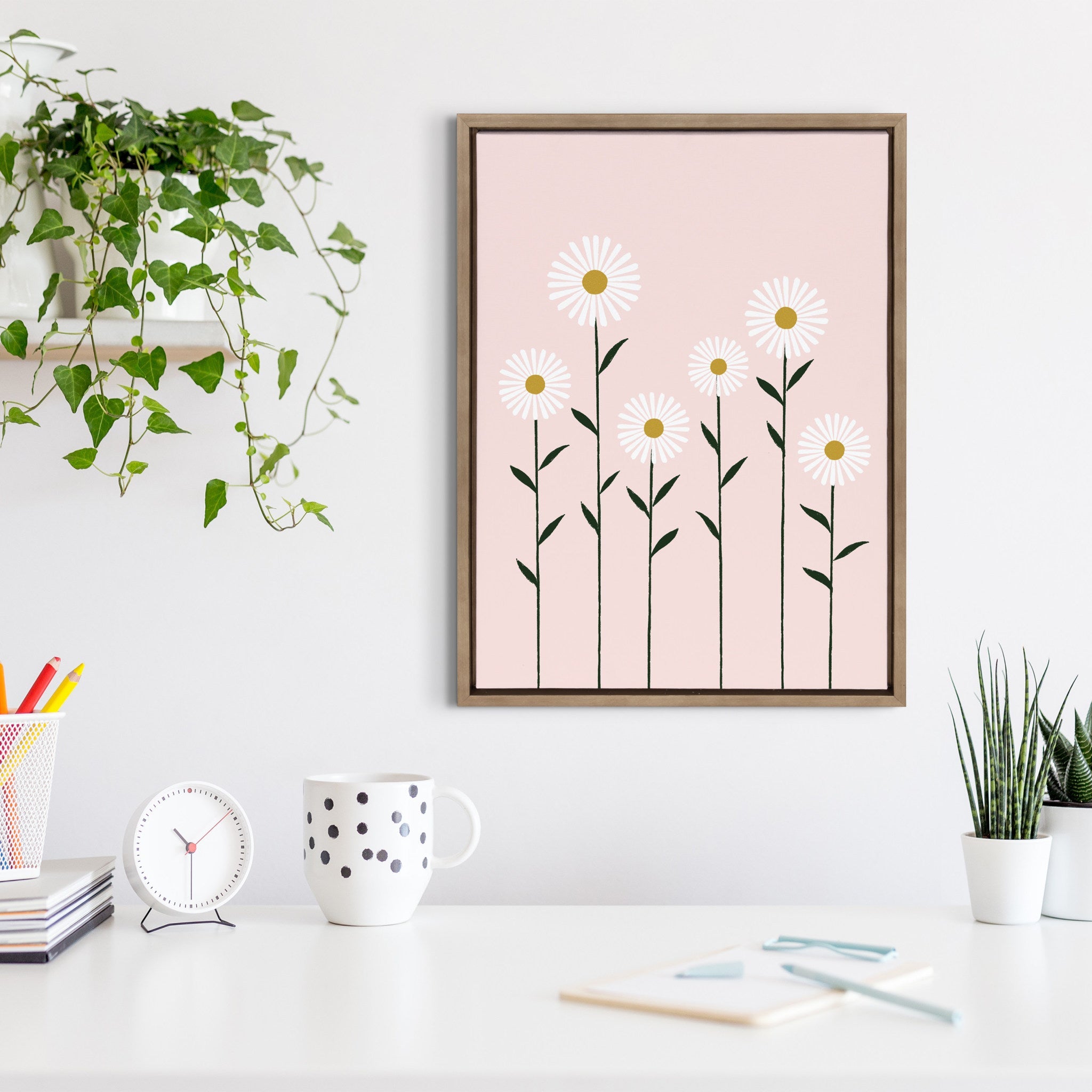 Sylvie Daisies Framed Canvas by kateandlaurel - product image 7 for Resin Society
