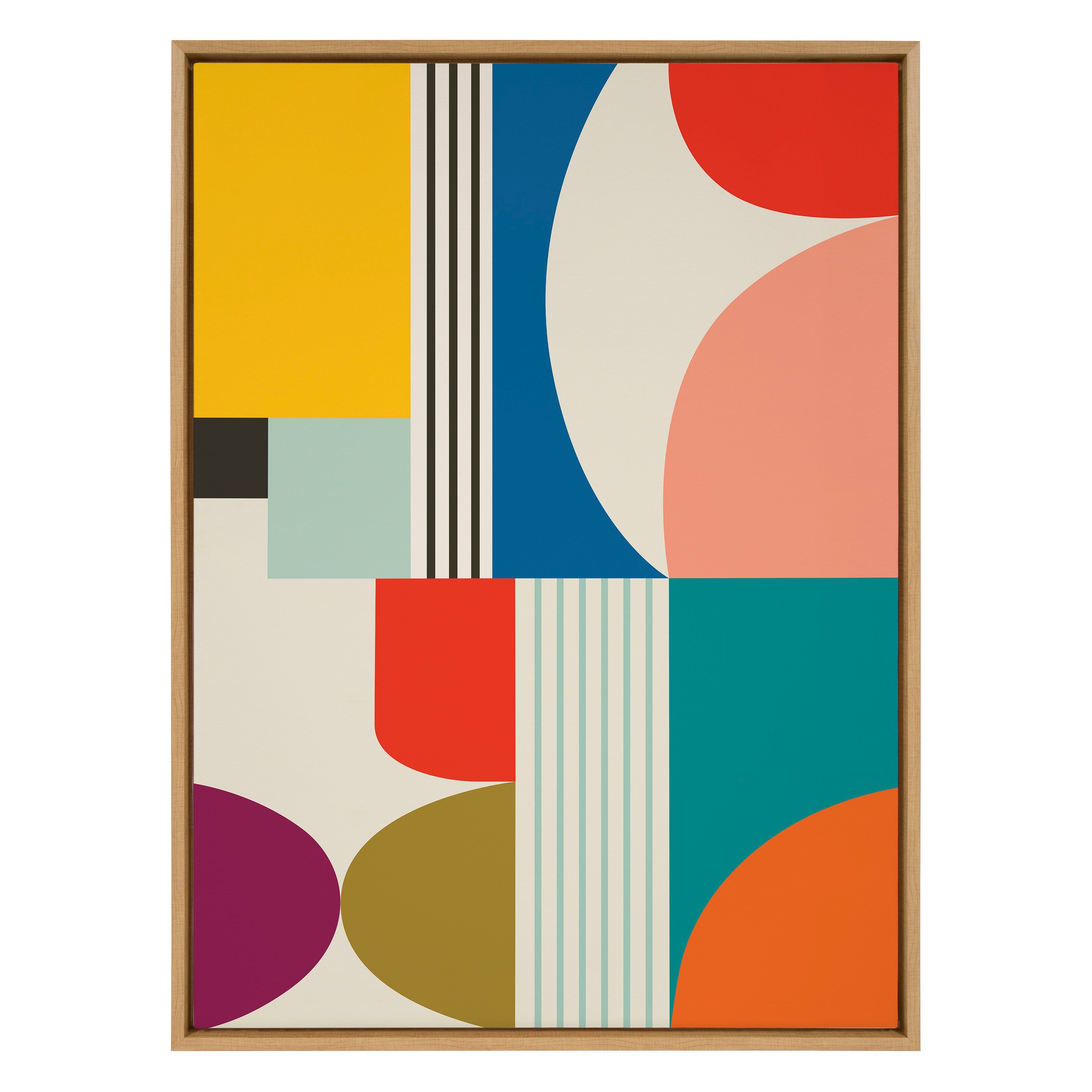 Sylvie Mid Century Modern Pattern Framed Canvas by kateandlaurel - product image 2 for Resin Society