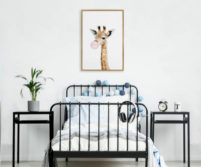 Sylvie Bubble Gum Giraffe Framed Canvas by Amy Peterson Art Studio by kateandlaurel - product image 10 for Resin Society