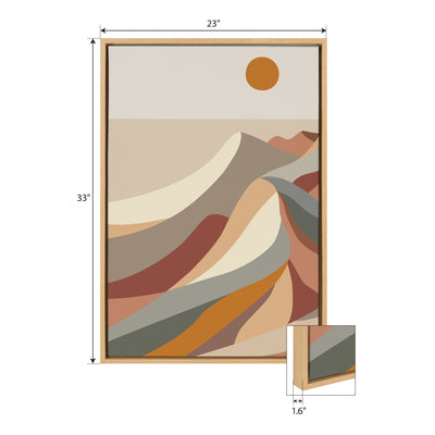Sylvie Mid Century Modern Mountains Framed Canvas by kateandlaurel - product image 5 for Resin Society