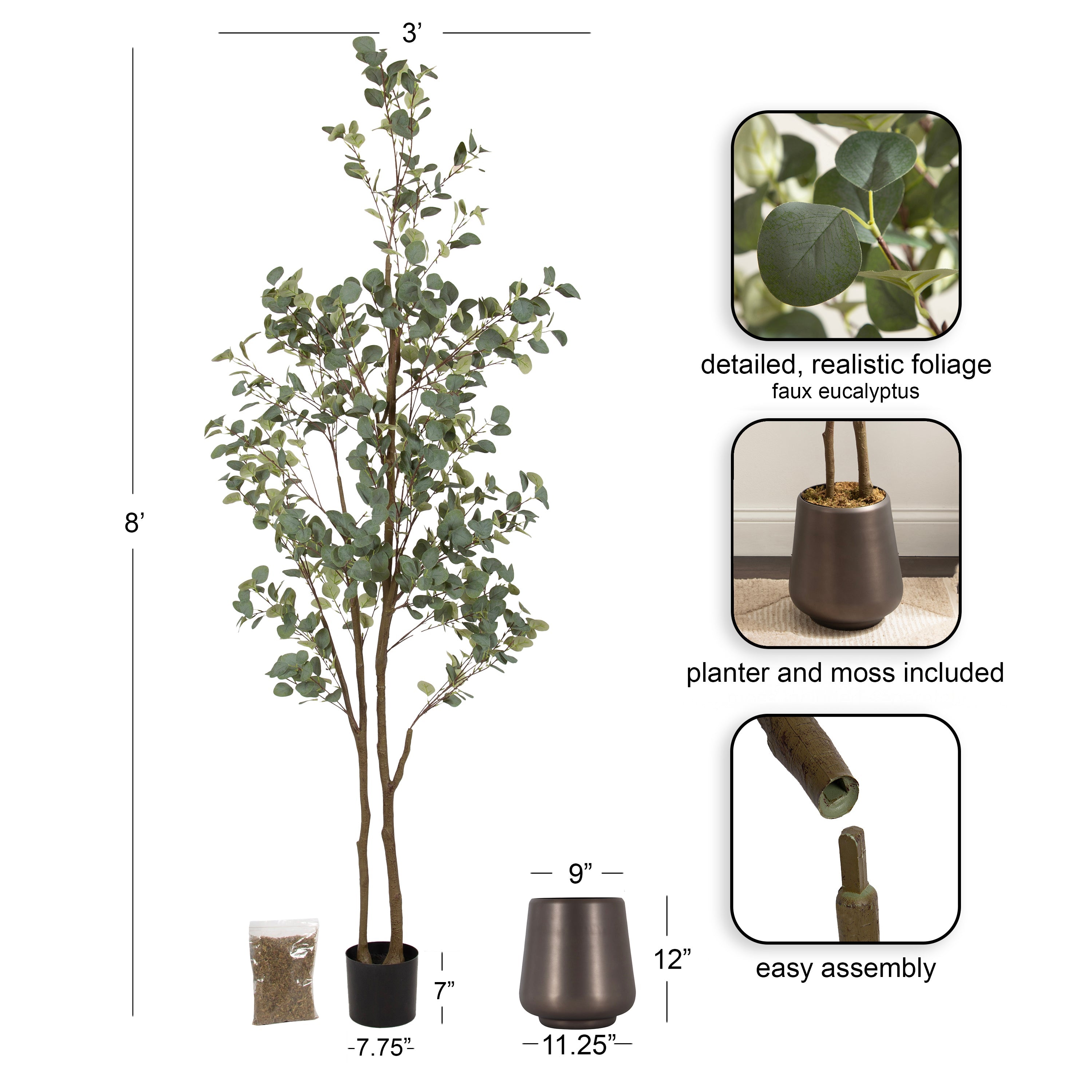 Eudora Faux Eucalyptus Tree - Kate and Laurel