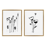 Sylvie Wildflowers and Seed Pods Framed Canvas Set by kateandlaurel - main product image for Resin Society