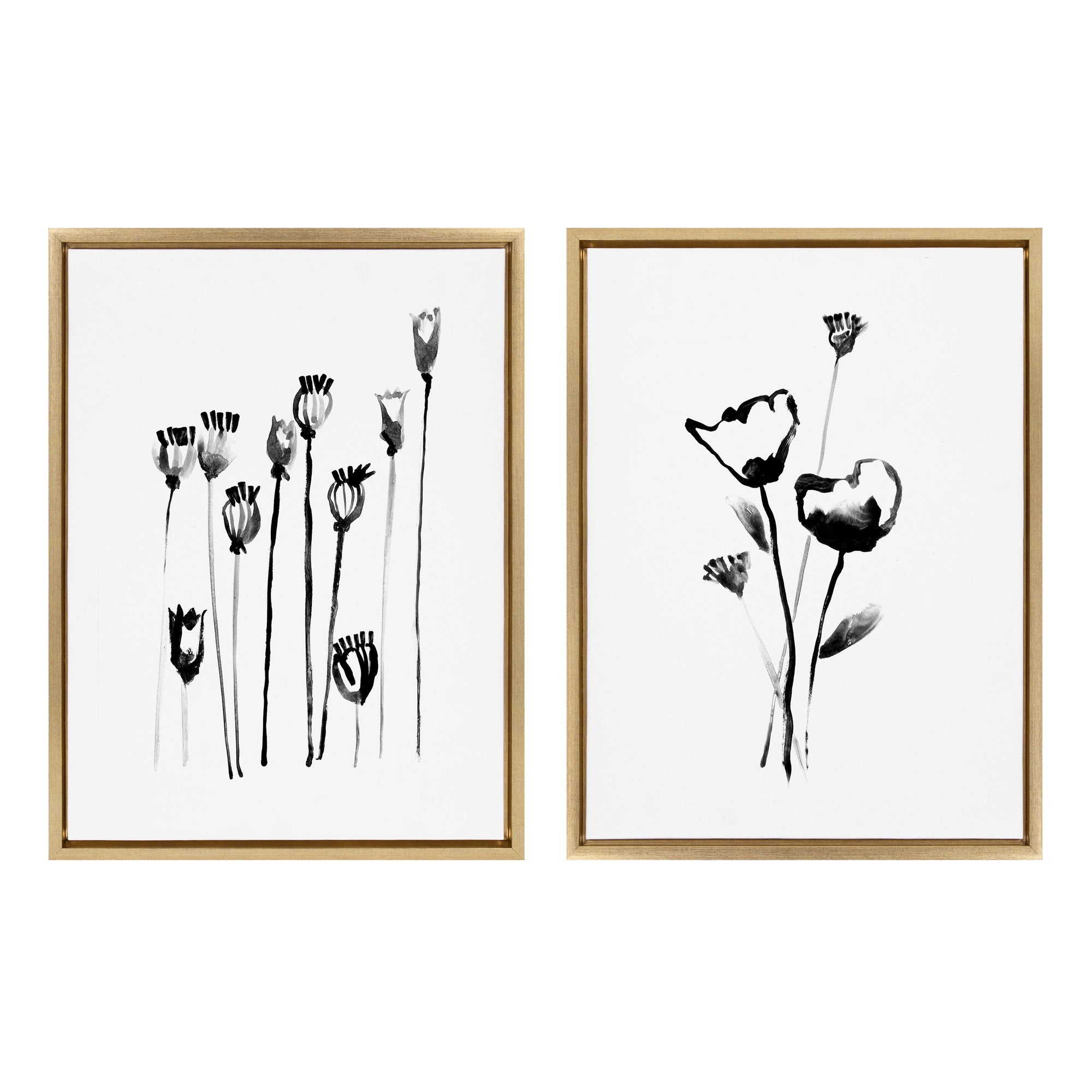 Sylvie Wildflowers and Seed Pods Framed Canvas Set by kateandlaurel - product image 7 for Resin Society