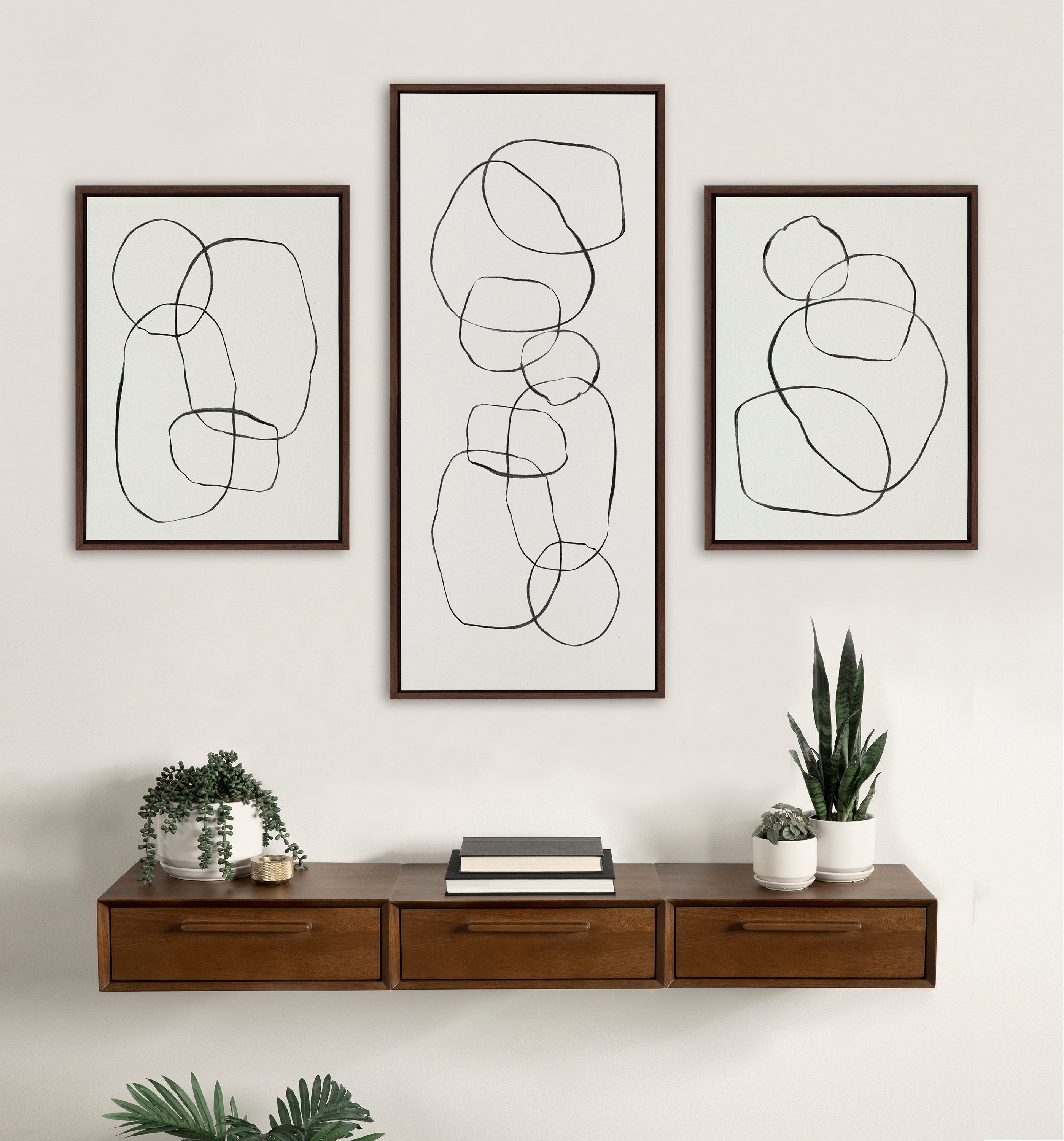 Sylvie Dancing Circles Framed Canvas by kateandlaurel - product image 5 for Resin Society