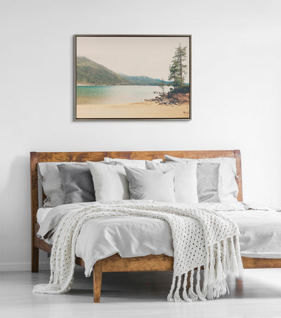 Sylvie Lake Tahoe California Mountain Sand Harbor Framed Canvas by kateandlaurel - product image 8 for Resin Society