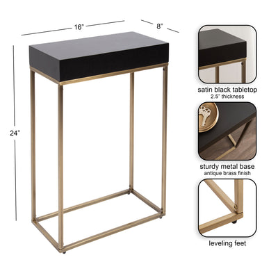 Karlsen Wood and Metal Slim Side Table