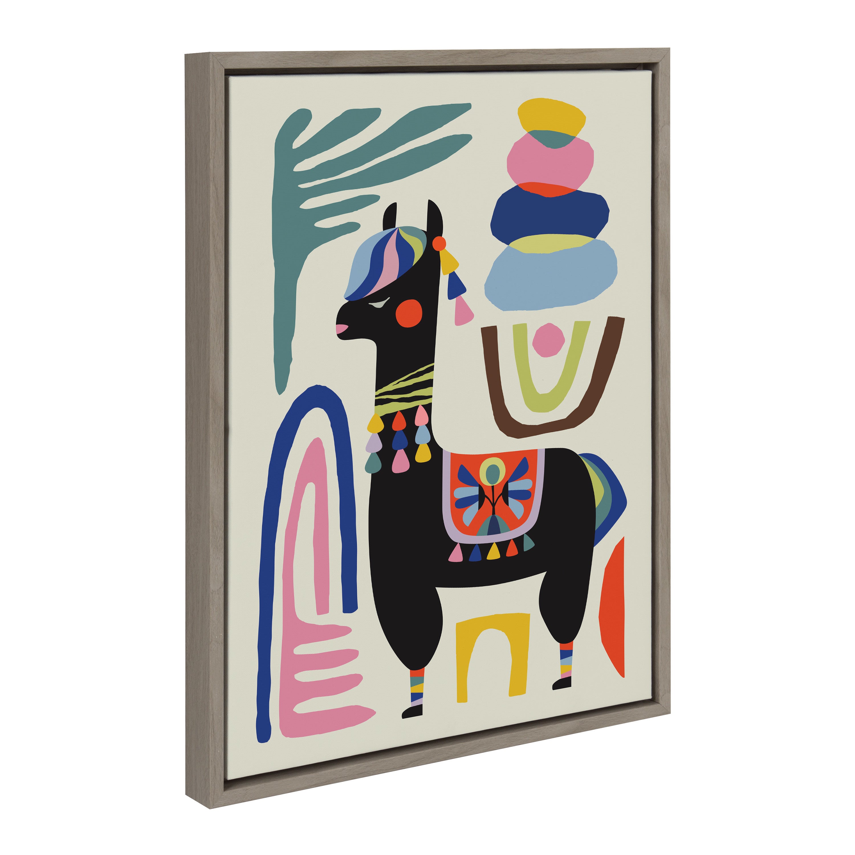 Sylvie Llama Mesatawe Framed Canvas by kateandlaurel - product image 8 for Resin Society