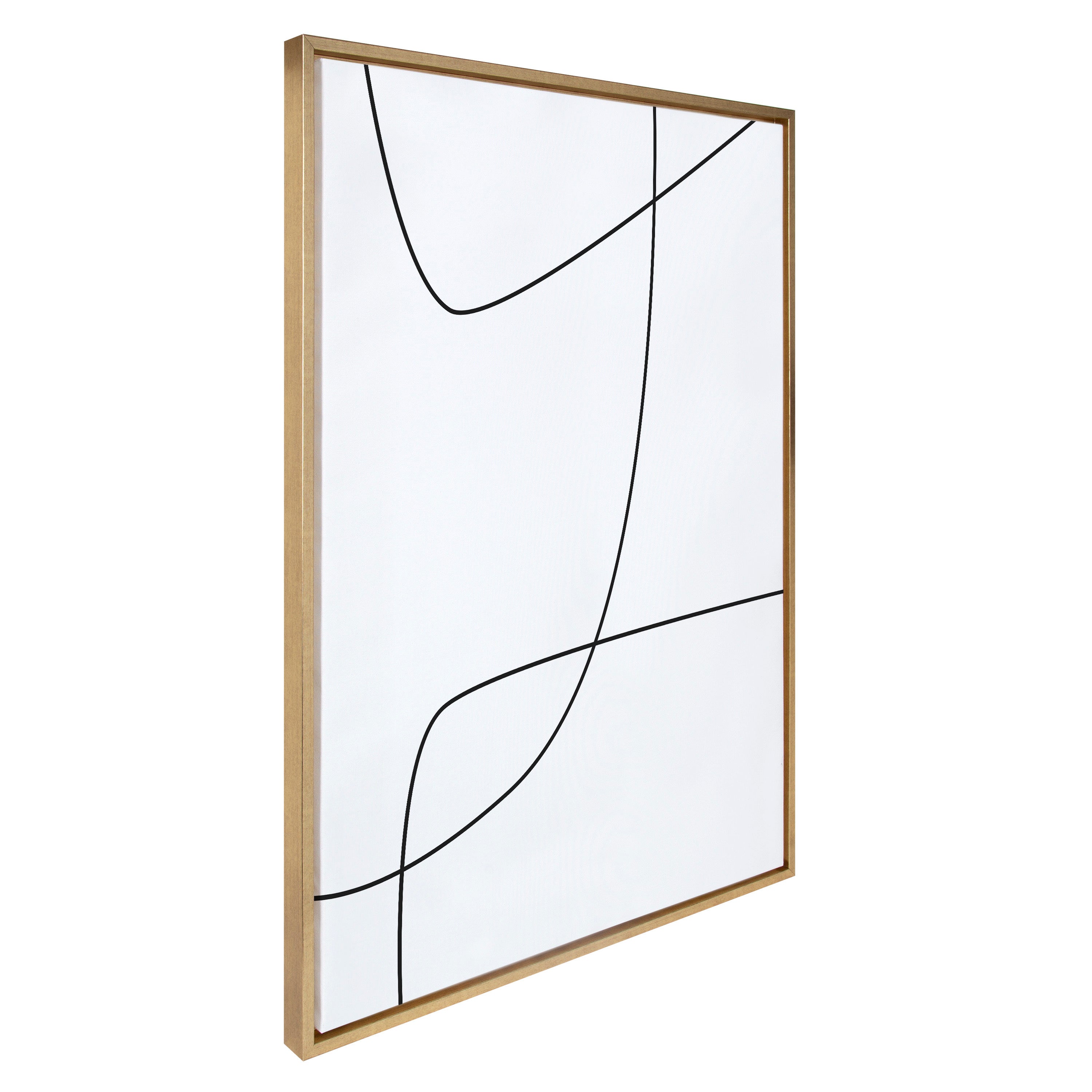 Sylvie Modern Line Abstract 3 BW Framed Canvas by kateandlaurel - product image 2 for Resin Society