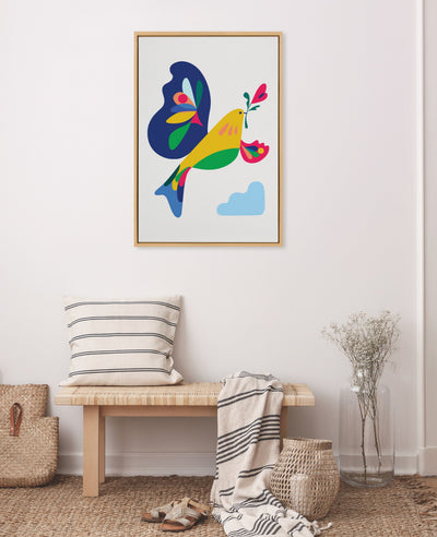 Sylvie Peace Dove Framed Canvas by Rachel Lee of My Dream Wall
