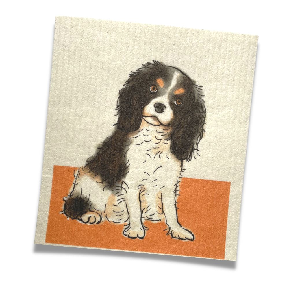 King Charles Spaniel Dog Swedish Dishcloth by sweetgum home, LLC - main product image for Resin Society