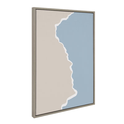Sylvie Muted Abstract Landscape Beige and Blue Framed Canvas by kateandlaurel - product image 7 for Resin Society
