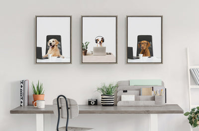 Sylvie I’m Denzel, President Framed Canvas by The Creative Bunch Studio