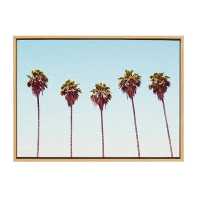 Sylvie Five Palms Framed Canvas by Simon Te by kateandlaurel - main product image for Resin Society
